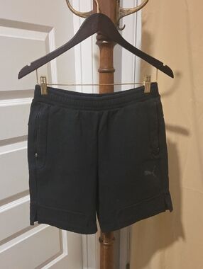 Puma Black Mesh-Trim Athletic Shorts